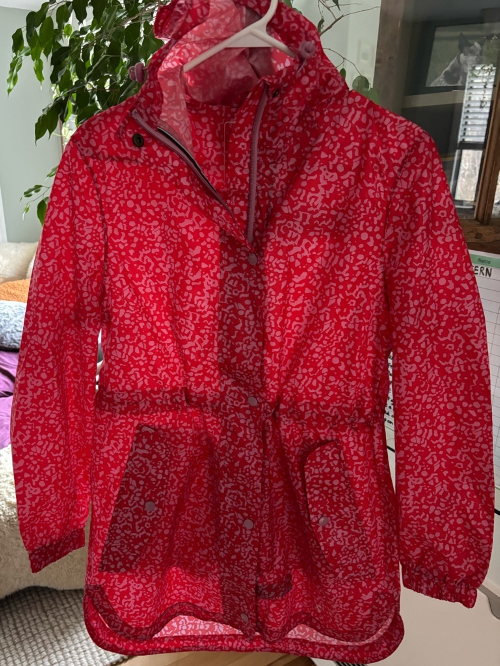 Joules Pink Printed Hooded Anorak Rain Jacket